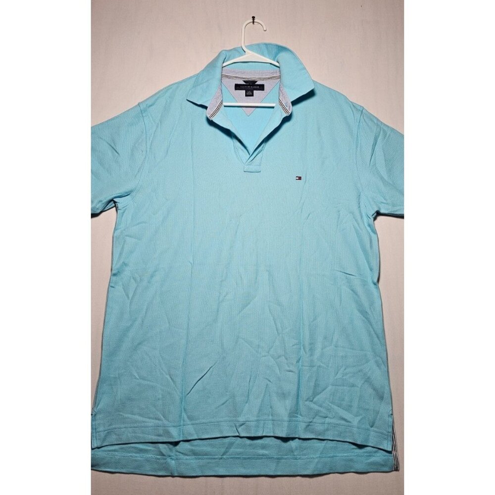 Tommy Hilfiger Polo Shirt Men’s Large Light Blue Short Sleeve New Without Tag